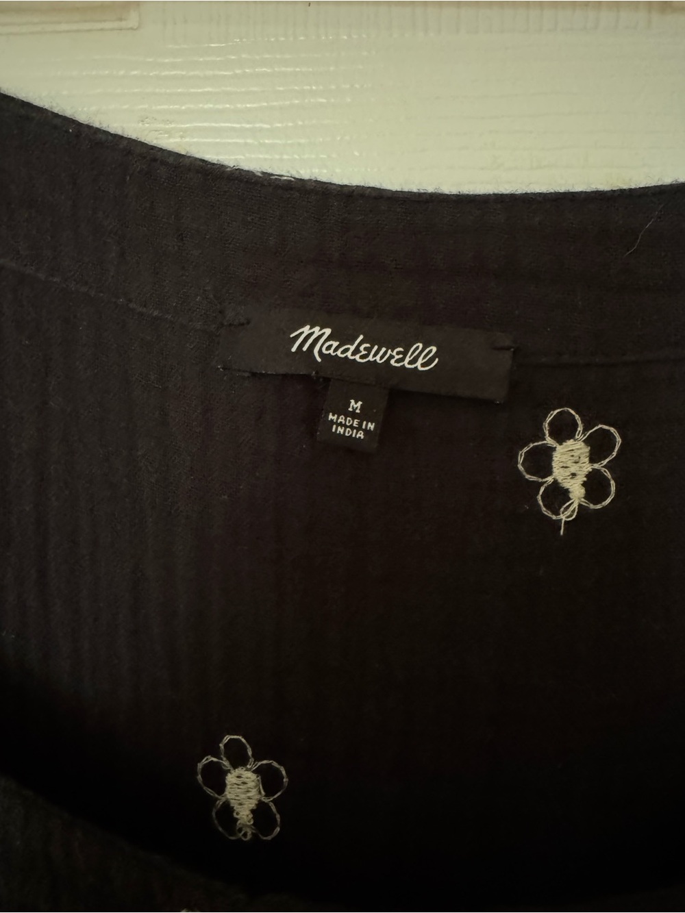 Madewell Black Floral Button-Front Midi Dress - Picture 3 of 8
